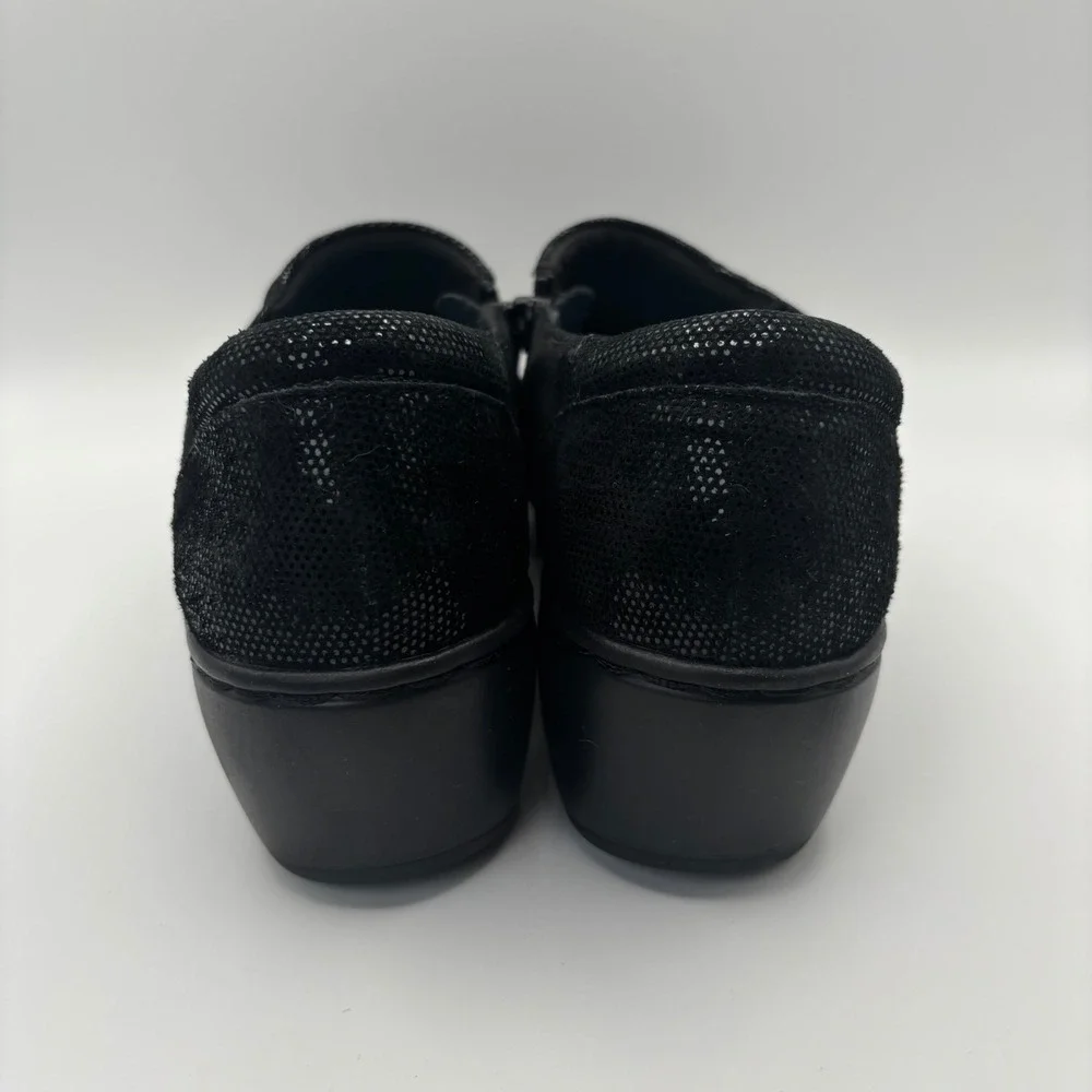 Clarks Channing Kim Womens 9.5 Black Lizard Print Zip Loafers 26113346